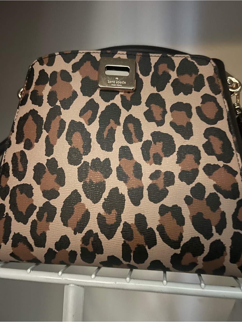 kate spade Leopard Print Crossbody Bag - Tan/Black/Brown